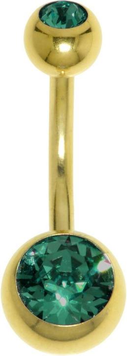Bijouteria Bauchpiercing (Chirurgenstahl 316L, PVD Beschichtung (goldfarbig), Premium Kristall)
