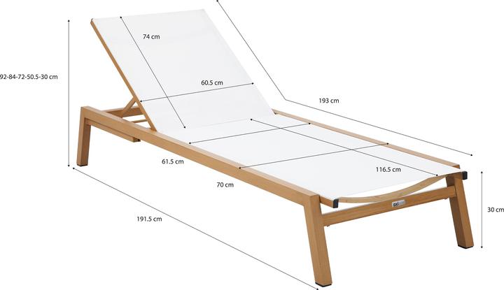 Immagine prodotto Axi Lettino da giardino Logan in legno e crema (193 cm)