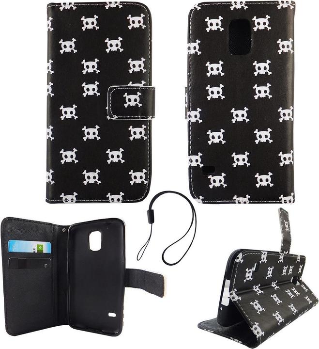 Produktbild König Design Schutz Hülle für Samsung Galaxy S5 / S5 Neo Totenkopf Case Cover Book Style (Samsung Galaxy S5 Neo, Samsung Galaxy S5)