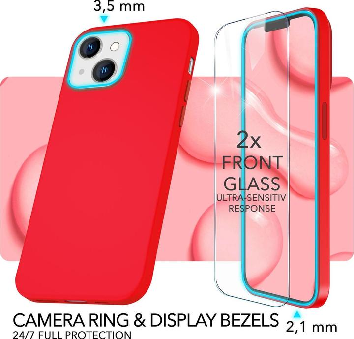 Actual product image Nalia Liquid silicone case with MagSafe function & 2x display protection glass (Apple iPhone 14)