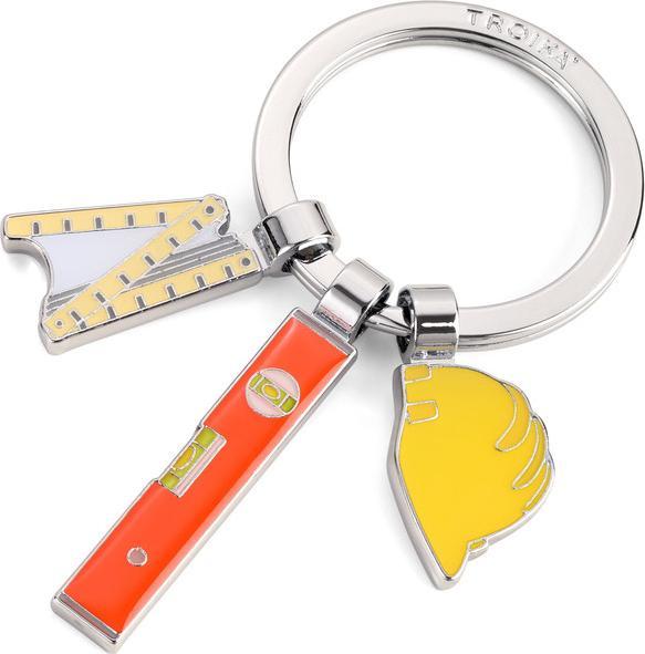 Produktbild Troika BOB Schlüsselanhänger 3 Anhänger Bauarbeit, gelb/orange/silberfarben