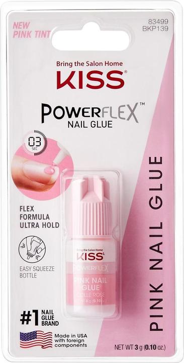 KISS PowerFlex Nail Glue Pink (Kunstnägel, Rosa)