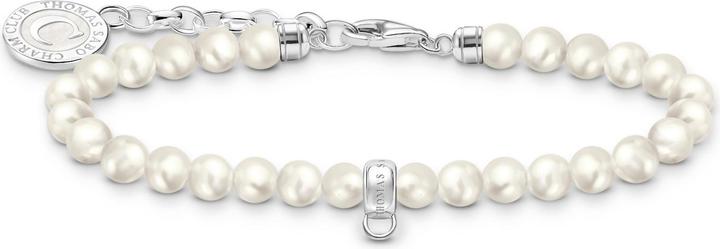 Image du produit Thomas Sabo Member Charm bracelet en argent avec des perles blanches (19 cm, Émail, Argent 925)