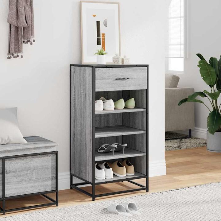 Produktbild VidaXL Schuhregal Grau Sonoma 48x38x97,5 cm Holzwerkstoff