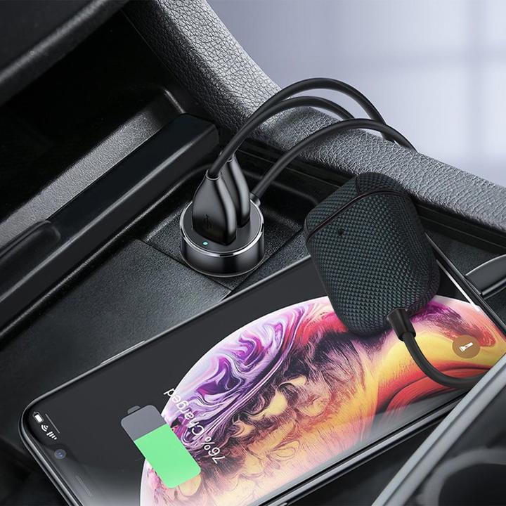 Actual product image Baseus High Efficiency One to Two Cigarette LighterBlack