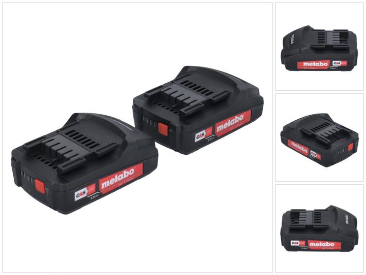 Metabo Battery set 2x Li-Power battery pack 18 V 2.0 Ah CAS Li-Ion battery ( 2x 625596000 ) with charge (18 V)