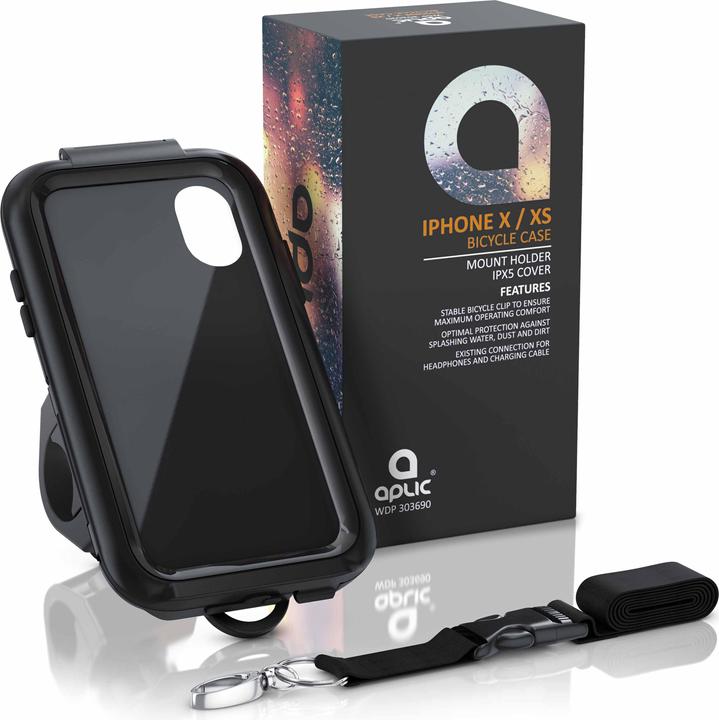 Produktbild Aplic Handy Halterung, Fahrradhalterung mit Schutzhülle für Iphone X & XS, Spritzwasserschutz
