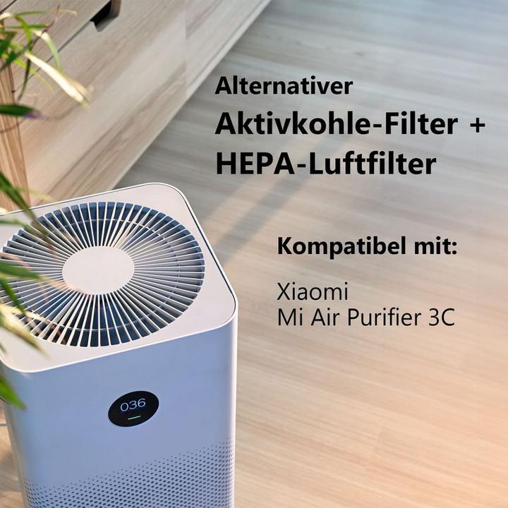 Produktbild Hermex Alternatives HEPA- & Aktivkohlefilter-Set zu Xiaomi Mi Air Purifier 3C (1 x)