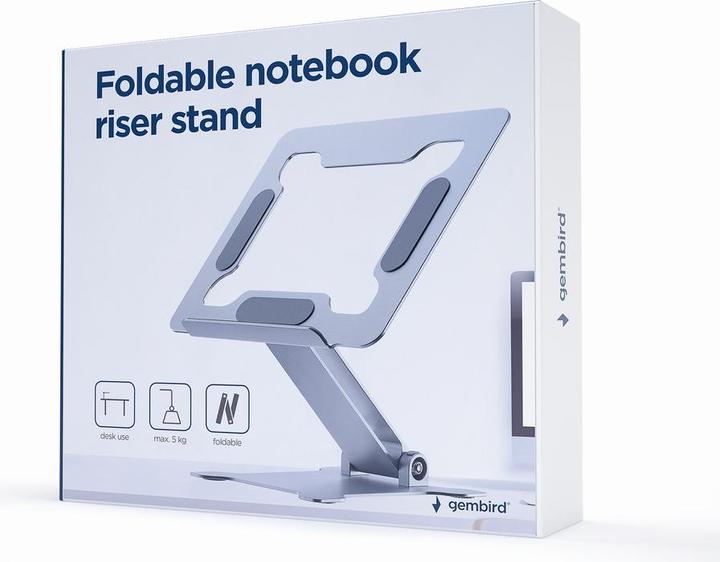 Actual product image Gembird Składana podstawka pod notebooka srebrna