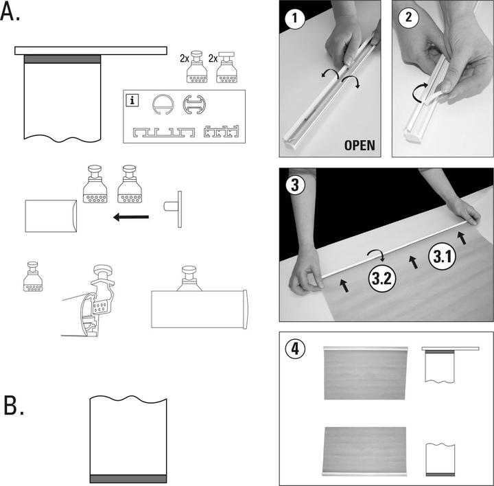 Image du produit Gardinia Profilé à clipser pour tissus de rideaux 60