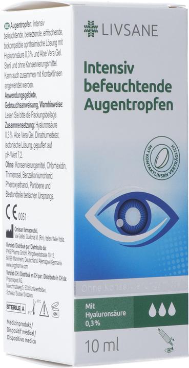 Livsane Intensiv befeuchtende Augentropfen (10 ml, Intensiv befeuchtende Augentropfen 10 ml)