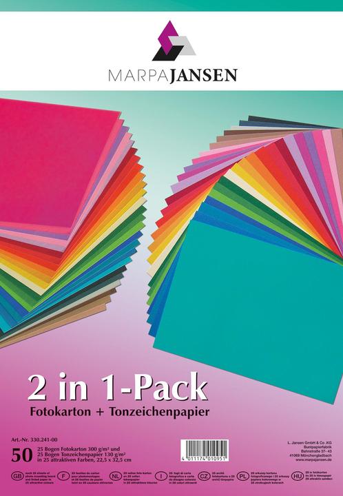 Actual product image MarpaJansen Assorted coloured paper & photo cardboard, 50 sheets (130 g/m², 50 x)