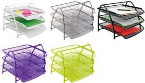 Actual product image Alba Letter tray MESHTRAY3 M, DIN A4, wire metal, grey 3 trays, suitable for formats up to 240 x 320 mm (A4)