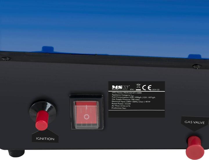 Produktbild MSW Gasheizer Gasstrahler Gas Heizgebläse manuelle Zündung Gaskanone 15000 W 160 m² (15000 W)