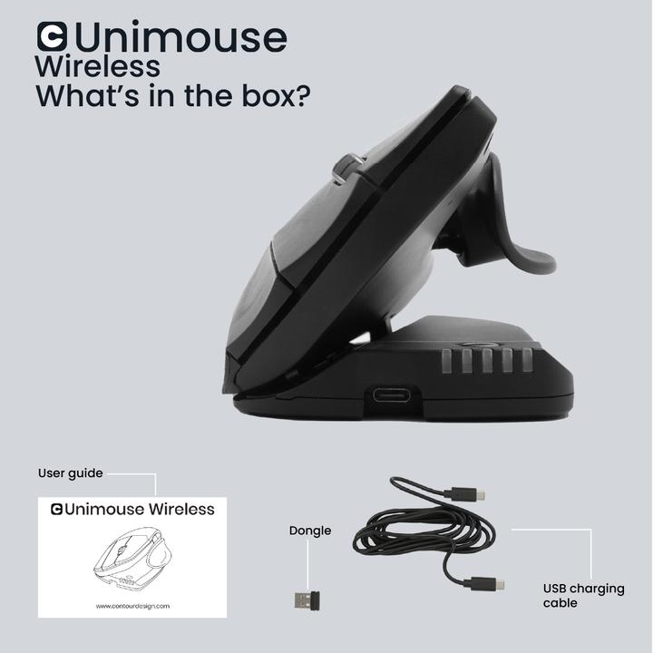 Actual product image Contour UniMouse wireless right-handed black (Wireless, Cable)