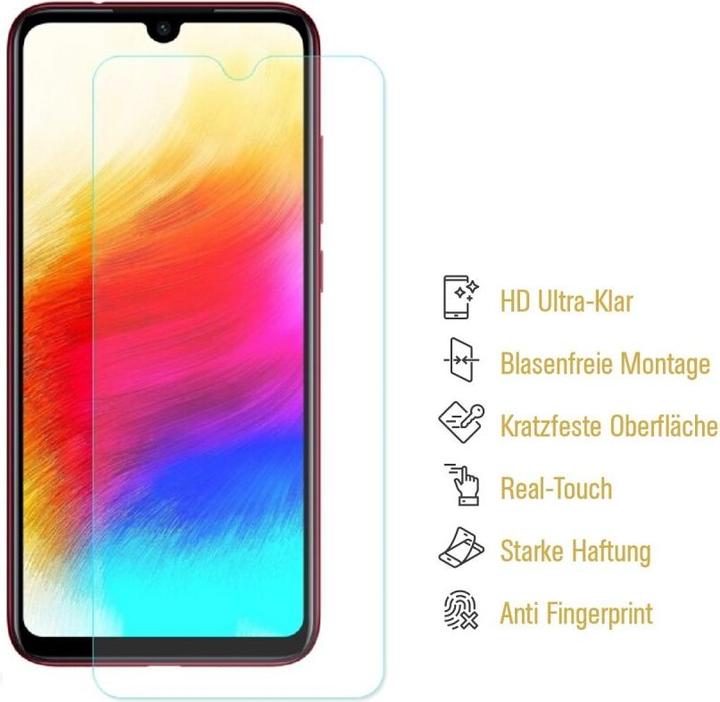 Actual product image Protectorking 2x Panzerfolie Anti-Shock HD Klar (2 Piece, Xiaomi Redmi Note 7)