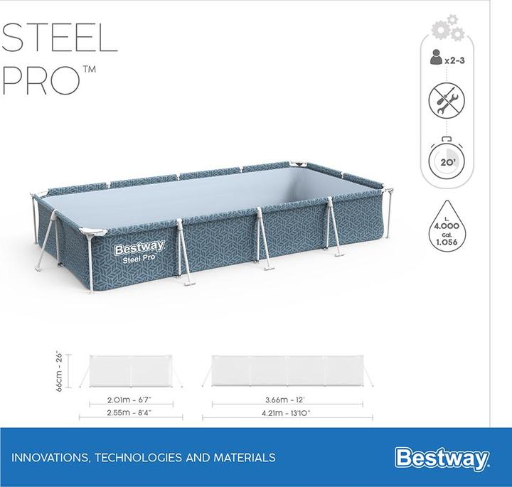 Immagine prodotto Bestway Set piscina Steel Pro 366x201x66cm (3000 x 2010 x 660 mm)