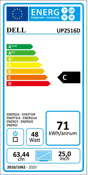 Energie-Label Dell UltraSharp UP2516D (2560 x 1440 Pixel, 25")