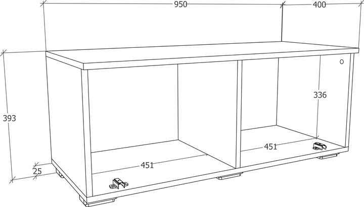 Immagine prodotto VCM Mobili TV bassi in legno Mobile TV Cabinet Table Console TV Table Arila S (95 x 40 x 39 cm)