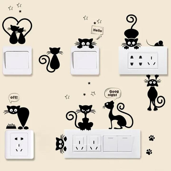 Image du produit Cbx Beau dessin animé chat autocollant mural