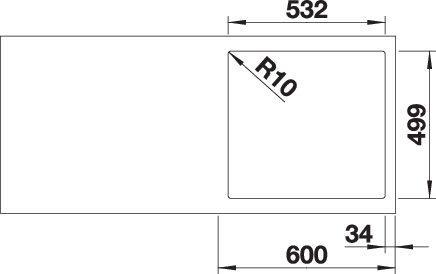 Actual product image Blanco Subline 500-IF/A SteelFrame (Fitted sink, 54.30 cm, 51 cm)