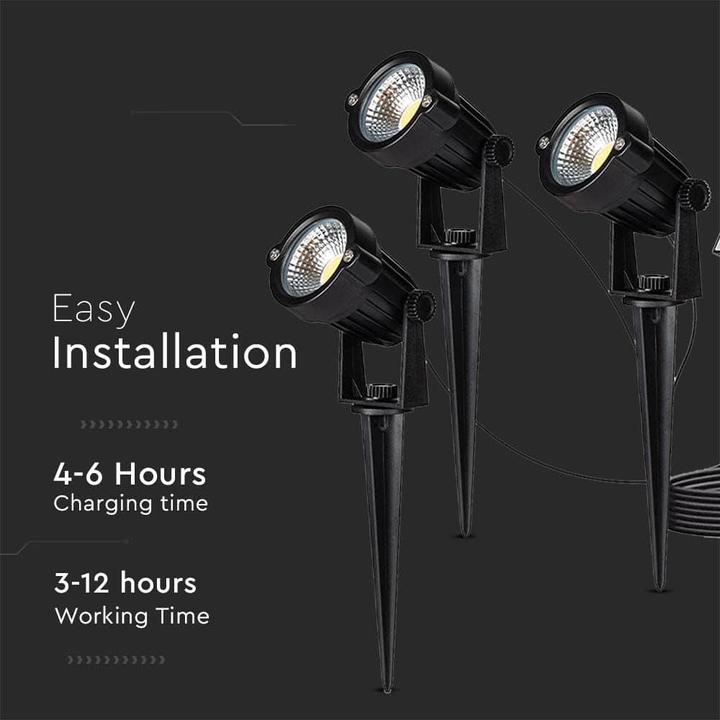 Actual product image V-TAC Solar LED garden light set VT-11031, 3x 1.2 W, 3000 K, IP65 (50 lm, IP65)