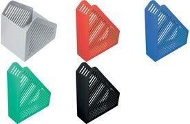 Actual product image Helit Magazine file, grid structure, DIN A5, polystyrene light grey, corner-protecting thanks to grid in (A5)