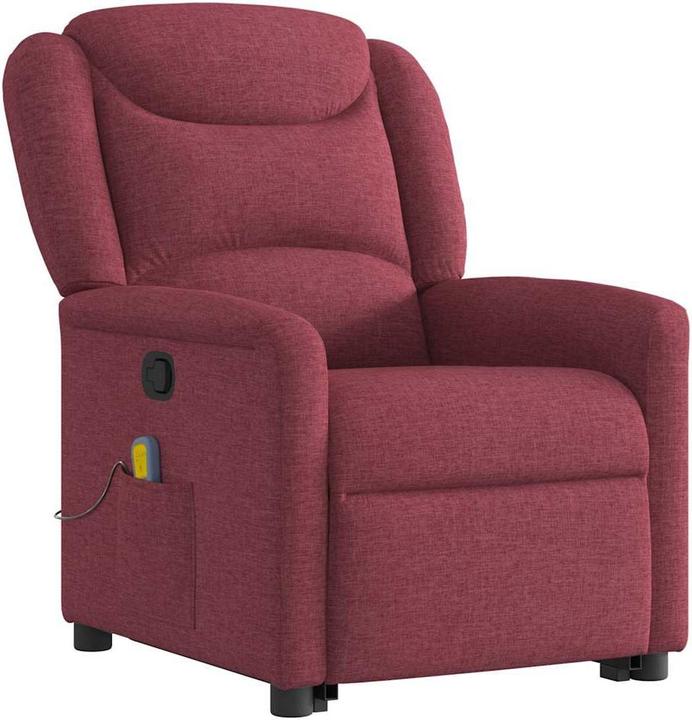 VidaXL Massagesessel mit Aufstehhilfe Weinrot Stoff