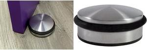 Actual product image Alba Doorstop, stainless steel surface, diameter: 110 mm round, height: 40 mm, weight: 1,050 g, wide, s (1 Piece, 11 x 4 cm)