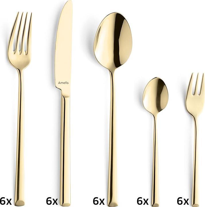 Image du produit Amefa METROPOLE Besteckset 24-teilig PVD champagner (24 pièce(s), Set de couverts)