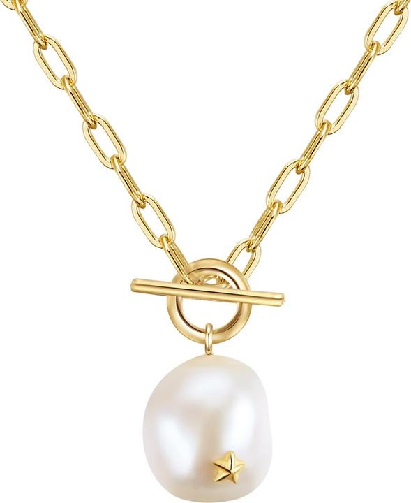 Glanzstücke München Damen Sterling Silber Süsswasser-Zuchtperle gelbgold 45,0 cm - 28423 (Sterling Silber, 45 cm)