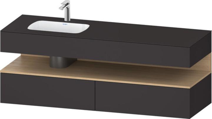 Duravit Qatego Einbauwaschtisch mit Konsolenwaschtischunterbau, 1600x550x600mm, Nische Eiche Natur