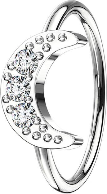 Actual product image Star Piercing Micro Piercing Ring silver Half Moon (Brass)
