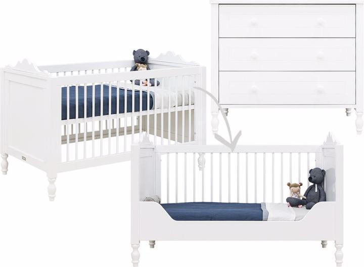 Produktbild Bopita Set 2-teilig Belle mit Gitterbett 70x140 Weiss