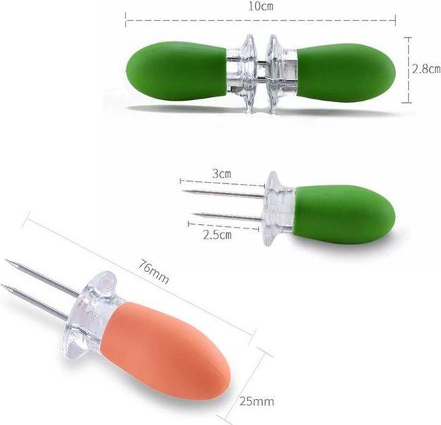 Image du produit MU Classic Supports à épis de maïs en acier inoxydable Lot de 8