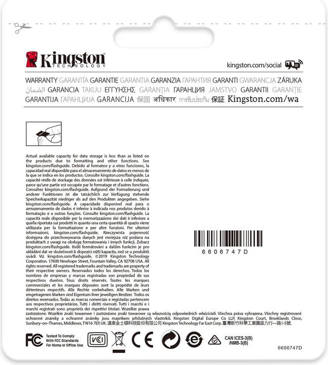 Actual product image Kingston MicroSD 128GB Endurance (128 GB, microSDXC, U1, UHS-I)