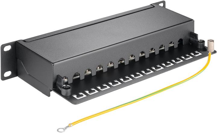 Immagine prodotto Goobay CAT 6a 25.40cm (10") Patch Panel, 12 porte, nero