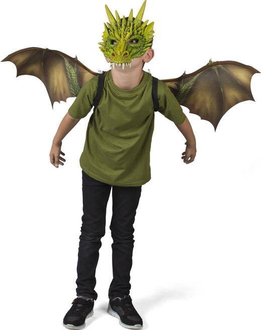 Produktbild MICA Festival Halloweenmaske - Drache - für Kinder - grün