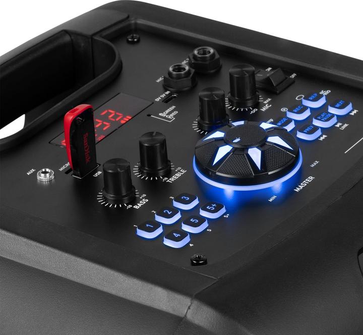 Image du produit Fenton Party Speaker - Track510 party box met Bluetooth en lichteffecten - Met (6 h, Fonctionnement sur secteur, Fonctionnement sur batterie)