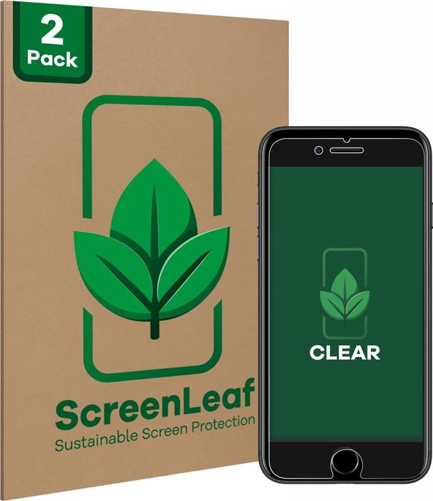Actual product image ScreenLeaf Protective film sustainable screen protector screen protector film clear transparent (2 Piece, Apple iPhone 7)