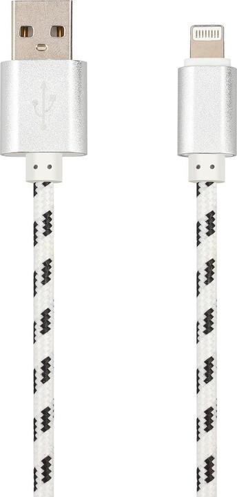 Actual product image JTI Lightning to USB charging cable, woven - 2 m (2 m)