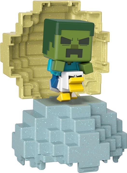 Actual product image Mattel Minecraft Movie Mini Mode Spawn Eggs Zombie Riding Chicken