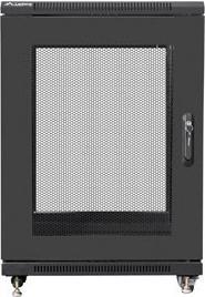 Actual product image Lanberg STANDING RACK CABINET 19" 15HE 600X800 BLACK PERFORATED DOOR (FLAT PACK) (15 RU, 19 inch rack)