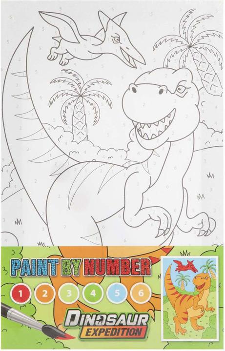 Actual product image Grafix Dino paint-by-numbers colouring set