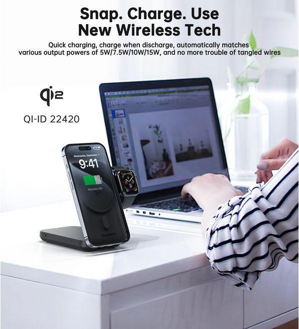Produktbild Choetech 3in1 Qi2 MagSafe Wireless Charger und Powerbank