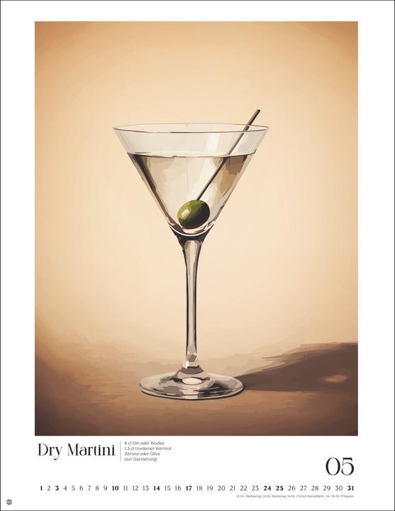 Produktbild Cocktails Posterkalender 2026 (34 x 44 cm, Harter Einband, Deutsch)