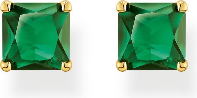 Produktbild Thomas Sabo Ohrstecker grüner Stein gold (925er Silber, 750 Gelbgold Vergoldung)