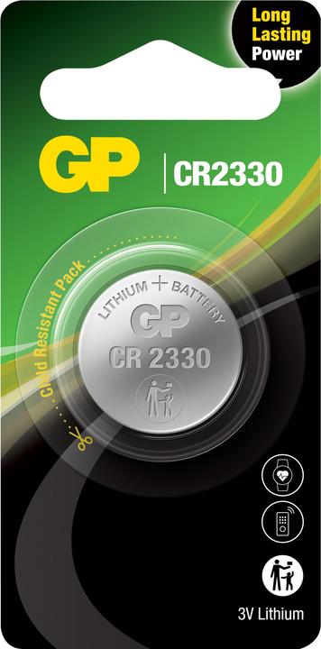 Produktbild GP Batteries GP Lithium-Knopfzelle CR2330 (1 Stk., CR2330, 260 mAh)