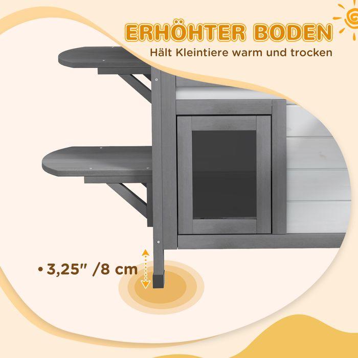 Actual product image Swisshandel24 Cat house Cat hut Cat cave, 2 floors, weatherproof, 78.1cmx55.2cmx90.8cm, white + grey (Cat)