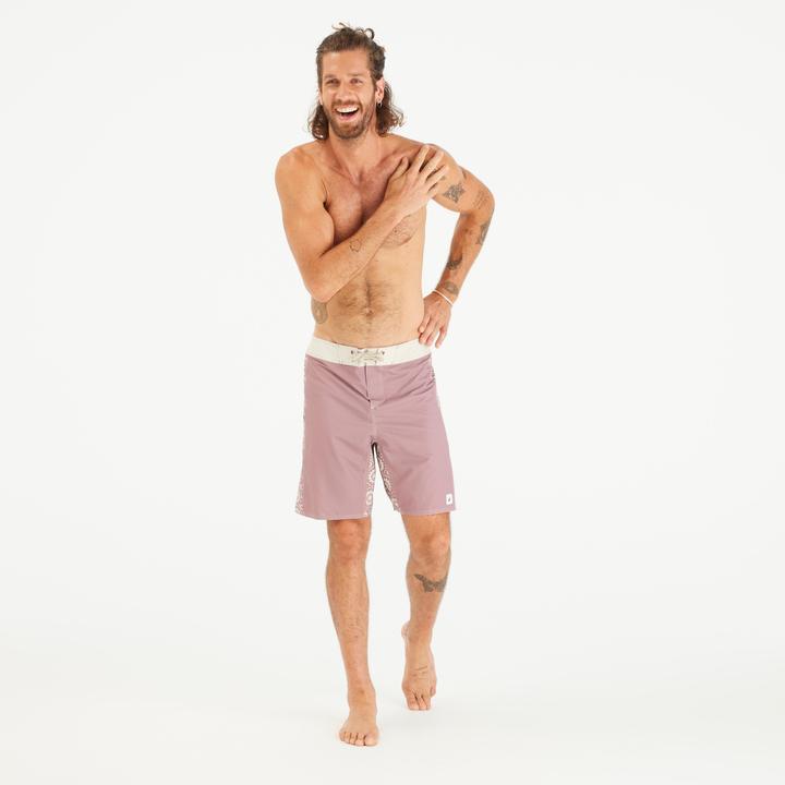 Actual product image Olaian Boardshorts Surfen Herren lang 500 Arch Esawira 19" rosa/taupe (XL)
